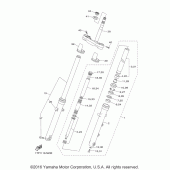Схема вузла: Вилка передньої осі Yamaha XVS950 Bolt R-Spec