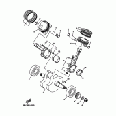 Схема вузла: Коленчатий вал і поршень Yamaha XVS1100 Drag Star