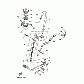 Схема узла: Задний тормозной цилиндр Yamaha FZX250 ZEAL