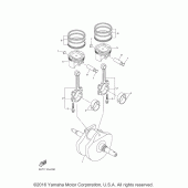 Схема вузла: Колінчастий вал та Поршень Yamaha XVS950 V-Star Tourer