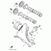 Схема вузла: Розподільний вал та Ланцюг ГРМ Yamaha TDM850