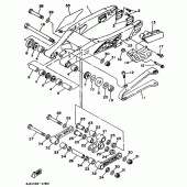 Схема узла: Задний рычаг и Подвеска Yamaha YZ250 YZ250