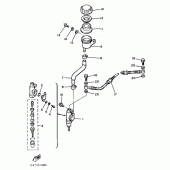 Схема вузла: Задній гальмівний циліндр Yamaha VMX12 V-MAX
