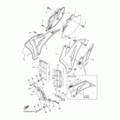Схема вузла: Бічна кришка і масляний бак Yamaha YZ250 YZ250F
