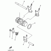 Схема узла: Копирный вал и Вилки Yamaha YZ125
