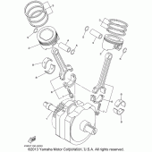 Схема узла: Коленчатый вал и Поршень Yamaha XV1600 Road Star Silverado