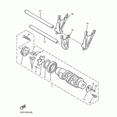 Схема вузла: Копірний вал та Вилки Yamaha VMX12 V-MAX