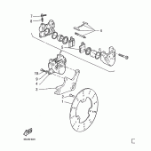 Схема узла: Задний тормозной суппорт Yamaha SZR660