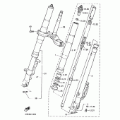 Схема узла: Вилка передней оси Yamaha YZF750 YZF750