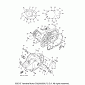Схема узла: Крышки картера (1) Yamaha XVS1100 V-Star Custom