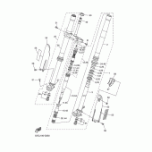 Схема вузла: Вилка передньої осі Yamaha YZ250 YZ250F