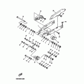 Схема вузла: Задній важіль та підвіска Yamaha DT125 DT125R