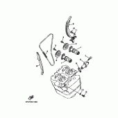 Схема вузла: Розподільний вал та Ланцюг ГРМ Yamaha TT250R TT-R