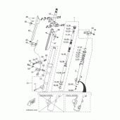 Схема вузла: Вилка передньої осі Yamaha WR125 WR125R