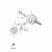 Схема вузла: Колінчастий вал та Поршень Yamaha YP250 X-MAX