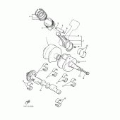 Схема вузла: Колінчастий вал та Поршень Yamaha VMX12 V-MAX