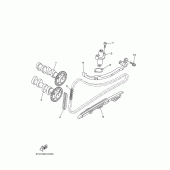 Схема вузла: Розподільний вал та Ланцюг ГРМ Yamaha XP500 T-MAX