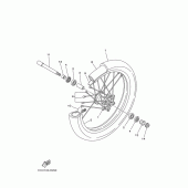 Схема узла: Переднее колесо Yamaha YZ125