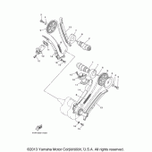 Схема вузла: Розподільний вал та Ланцюг ГРМ Yamaha XVS650 V-Star Classic
