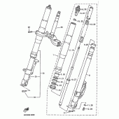 Схема узла: Вилка передней оси Yamaha YZF750 YZF750