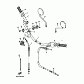 Схема вузла: Кермо та Тросики Yamaha ST225 Bronco