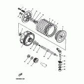 Схема вузла: Зчеплення Yamaha DT125 DT125R