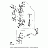 Схема вузла: Задній гальмівний циліндр Yamaha XVZ1300 Venture Royale