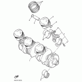 Схема узла: Коленчатый вал и Поршень Yamaha FZX750