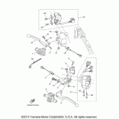 Схема вузла: Пульт управління рульовий та Важель Yamaha XT250 XT250