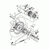 Схема вузла: Заднє колесо Yamaha XVS125 Drag Star