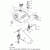 Схема узла: Топливный бак (Non-calinia) Yamaha XT350 XT350