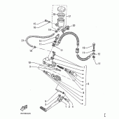 Схема узла: Задний тормозной цилиндр Yamaha SZR660