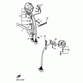 Схема узла: Пульт управления рулевой и Рычаг Yamaha FZX750