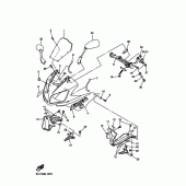 Схема узла: Облицовочные элементы 1 Yamaha FZS1000 FAZER