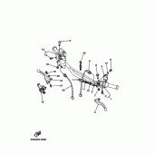 Схема вузла: Пульт управління рульовий та Важель Yamaha TW125