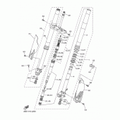 Схема вузла: Вилка передньої осі Yamaha YZ450F YZ450F