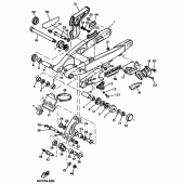 Схема вузла: Задній важіль та Підвіска Yamaha TT600