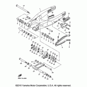 Схема вузла: Задній важіль та підвіска Yamaha YZ450F YZ450FX