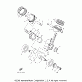Схема вузла: Колінчастий вал і поршень Yamaha XVS1100 V-Star Classic
