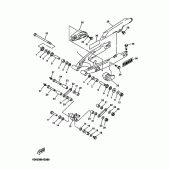 Схема вузла: Задній важіль та підвіска Yamaha DT125 DT125R