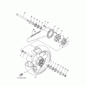 Схема вузла: Заднє колесо Yamaha MT01 MT-01