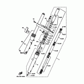 Схема вузла: Вилка передньої осі Yamaha XVS1100 Drag Star