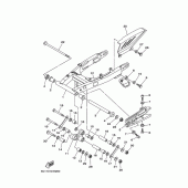 Схема узла: Задний рычаг и Подвеска Yamaha XT250 Serow