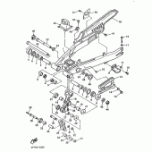 Схема вузла: Задній важіль та підвіска Yamaha XT600 XT600