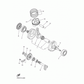 Схема вузла: Колінчастий вал та Поршень Yamaha YZ250 YZ250F