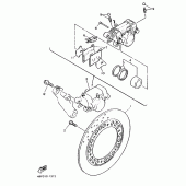 Схема вузла: Задній гальмівний супорт Yamaha XJ600 Diversion (S-TYPE)