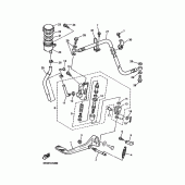 Схема вузла: Задній гальмівний циліндр Yamaha XJR1300