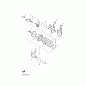 Схема вузла: Копірний вал та Вилки Yamaha XT600 XT600