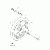 Схема узла: Переднее колесо Yamaha YBR125