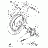 Схема вузла: Заднє колесо Yamaha YZF750 YZF750